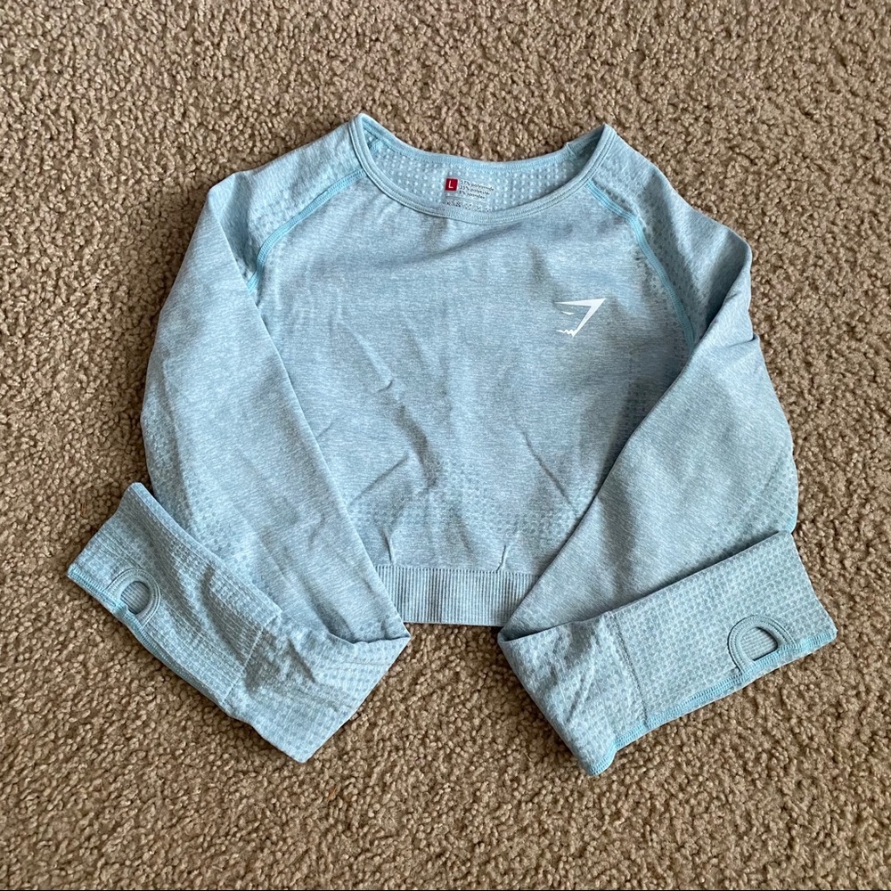 Blue off brand gym shark set